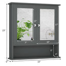 Bathroom Wall Mount Mirror Cabinet Organizer-Gray