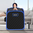 800W 2 Person Portable Steam Sauna Tent SPA with Hat Side Holes 3L Steamer-Black