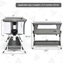 Adjustable Baby Bedside Crib with Large Storage-Dark Gray