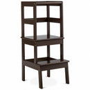 Wooden Kids Kitchen Learning Toddler Tower with Safety Rail