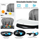 4 in 1 High Chair–Booster Seat with Adjustable Height and Recline-Gray