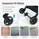 2-in-1 Convertible Aluminum Baby Stroller with Adjustable Canopy-Gray