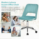 Adjustable Velvet Accent Swivel Vanity Office Chair with Chrome Base-Green