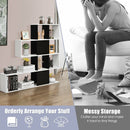 5-Tier Bookshelf Corner Ladder Bookcase with Storage Rack-Black & White