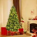 7 Feet Pre-Lit Christmas Spruce Tree with 1198 Tips and 500 Lights-7 ft
