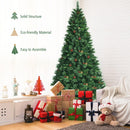 7 Feet Pre-Lit Christmas Spruce Tree with 1198 Tips and 500 Lights-8 ft