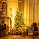 Realistic Pre-Lit Hinged Christmas Tree with Lights and Foot Switch-6 ft
