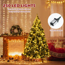 Pre-lit Snow Flocked Christmas Tree with Red Berries and LED Lights