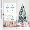 Flocked Hinged Artificial Christmas Slim Tree with Pine Needles-6 ft