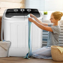 8 Lbs Compact Mini Twin Tub Washing Spiner Machine for Home and Apartment
