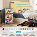 3.3 CU.FT. Compact Refrigerator with Freezer 2 Reversible Door Mini Fridge-Multicolor