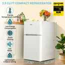 3.3 Cubic Feet Compact Refrigerator with Freezer 2 Reversible Door Mini Fridge-White
