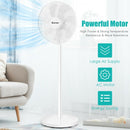 16" Oscillating Pedestal 3-Speed Adjustable Height Fan with Remote Control-White