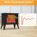 14 Inches Portable Electric Fireplace Heater with Realistic Flame Effect-Black
