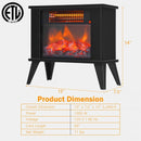 14 Inches Portable Electric Fireplace Heater with Realistic Flame Effect-Black