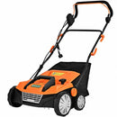 13 Amp Corded Scarifier 15'' Electric Lawn Dethatcher with Dual Safety Switch-Orange