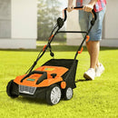 13 Amp Corded Scarifier 15'' Electric Lawn Dethatcher with Dual Safety Switch-Orange