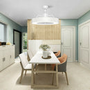 23" Ceiling Fan with LED Light and Remote Control-White