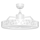 23" Ceiling Fan with LED Light and Remote Control-White