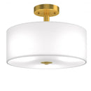 3-Light Semi Flush Mount Ceiling Light Fixture Glass Drum Pendant Lamp