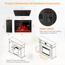 28" Electric Freestanding and Recessed Fireplace with Remote
