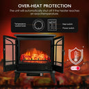 25" Freestanding Electric Fireplace Heater with Realistic Flame effect-Black