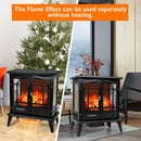 25" Freestanding Electric Fireplace Heater with Realistic Flame effect-Black
