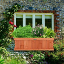 2' x 4" Wooden Decorative Planter Box for Garden Yard and Window