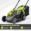 13” Cordless Lawn Mower with Brushless Motor  4Ah Battery and Charger(2*20V)-Green
