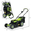 40V 18 Inch Brushless Cordless Push Lawn Mower 4.0Ah Batteries and 2 Charger (2 x 20V)-Green
