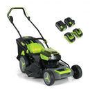 40V 18 Inch Brushless Cordless Push Lawn Mower 4.0Ah Batteries and 2 Charger (2 x 20V)-Green