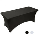 2 Pcs 8 ft Rectangular Spandex Stretch Wedding and Party Fitted Banquet Tablecloth