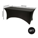 2 Pcs 8 ft Rectangular Spandex Stretch Wedding and Party Fitted Banquet Tablecloth
