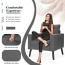 Modern Tufted Accent Chair w- Rubber Wood Legs-Gray