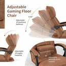 14-Position Floor Chair Lazy Sofa with Adjustable Back Headrest Waist-Coffee