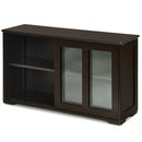 Sideboard Buffet Cupboard Storage Cabinet with Sliding Door-Brown