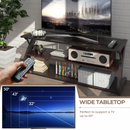 3-Tier Tempered Glass Top Media Console TV Stand