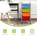 4-Drawer Cart Storage Bin Organizer Rolling with Plastic Drawers-Multicolor