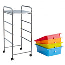 4-Drawer Cart Storage Bin Organizer Rolling with Plastic Drawers-Multicolor