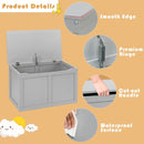 Safety Hinge Wooden Chest Organizer Toy Storage Box-Gray