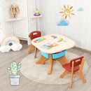 Children Kids Activity Table & Chair Set Play Furniture W-Storage-Coffee