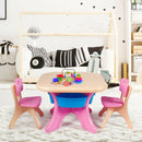 In-Outdoor 3-Piece Plastic Children Play Table & Chair Set