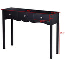 Hall table Side Table w- 3 Drawers-Black