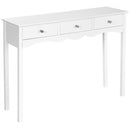 Side Sofa Table with Storage 3-Drawers-white