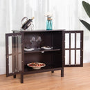 Glass Door Sideboard Console Storage Buffet Cabinet-Brown