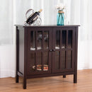 Glass Door Sideboard Console Storage Buffet Cabinet-Brown