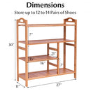 4 Tiers Multifunction Bamboo Storage Shoe Rack