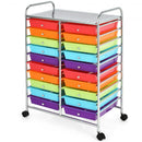 20 Drawers Storage Rolling Cart Studio Organizer-Multicolor