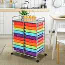 20 Drawers Storage Rolling Cart Studio Organizer-Multicolor