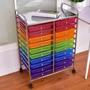 20 Drawers Storage Rolling Cart Studio Organizer-Multicolor